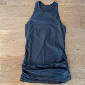 Peach Grey Shimmer Ruched Workout Tank